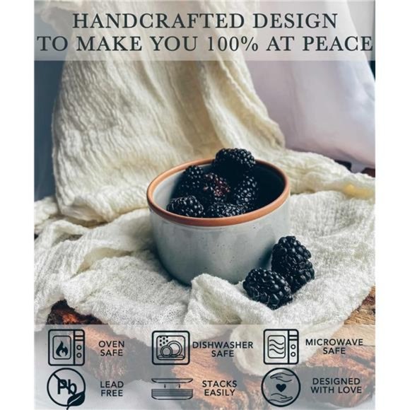 8oz, Set of 6 - Small Oven Safe Baking Dishes/Cups -For Personal Pudding,Souffle - Picture 2 of 7